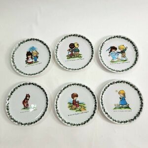 6 VINTAGE 1975 JOAN WALSH ANGLUND Porcelain Miniature Decorative Plates 4"